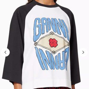 GANNI Basic Cotton Jersey Oversized T-shirt